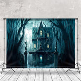 Aperturee - Haunted House Scary Night Foggy Halloween Backdrop